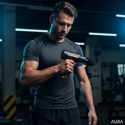 GymAura massage gun lifestyle image